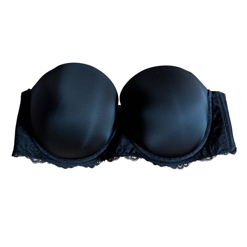 Torrid Strapless Bra Womens 42DD Black Excellent Lace Padded Underwire